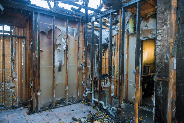 Professional Fire Damage Restoration technician working in Camden, OH